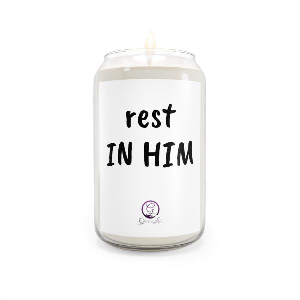 Rest In Him Scented Candle - Image 3