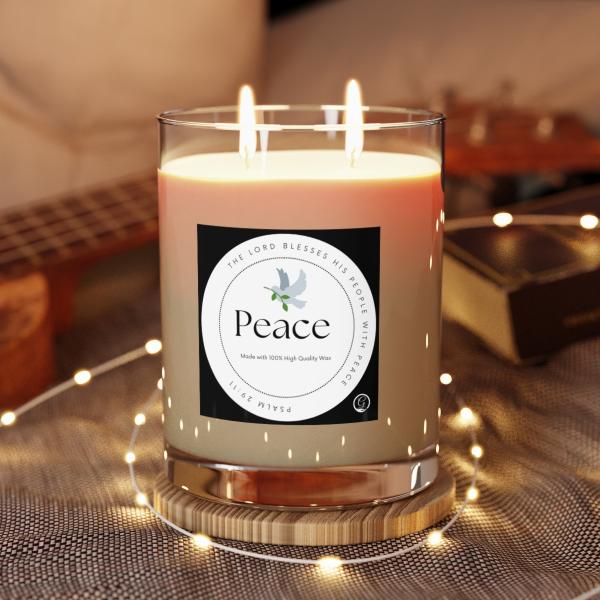 Peace Scented Candle - Full Glass, 11oz - Image 14
