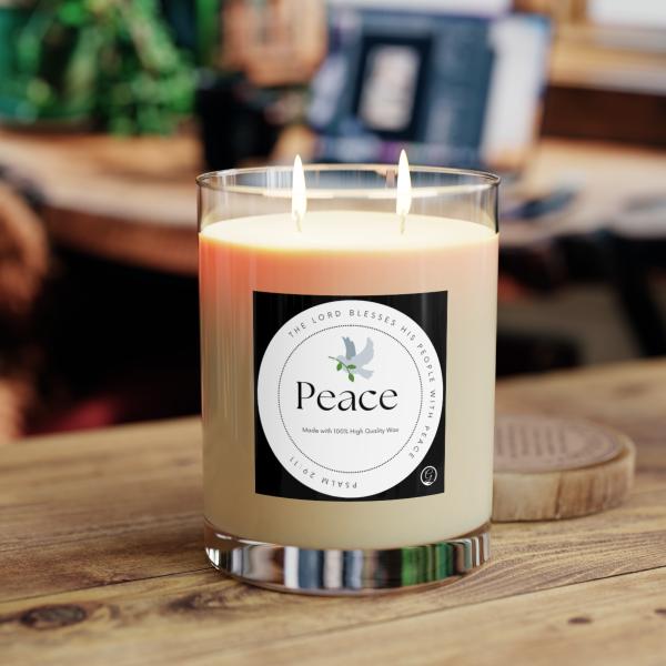 Peace Scented Candle - Full Glass, 11oz - Image 11