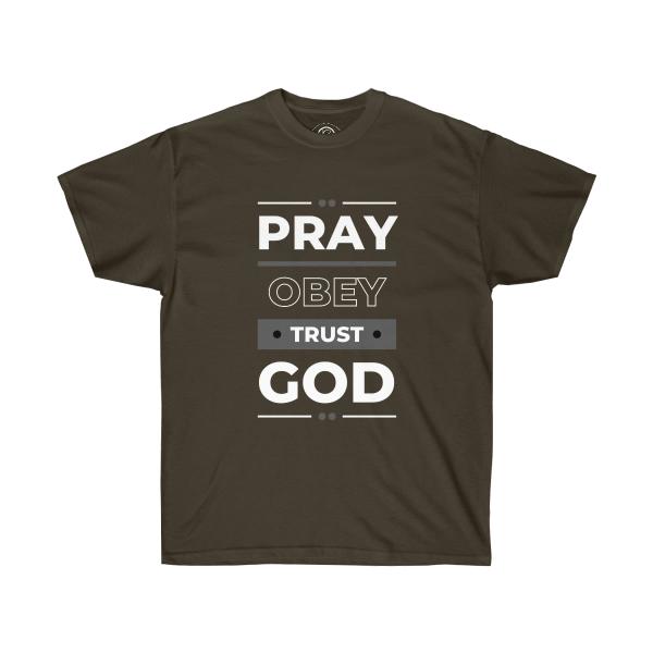 Pray Obey Trust God Unisex Ultra Cotton Tee - Image 7