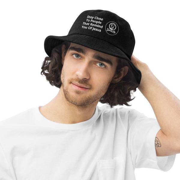 Stay Close Unisex Denim Bucket Hat - Image 2