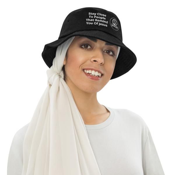 Stay Close Unisex Denim Bucket Hat - Image 7