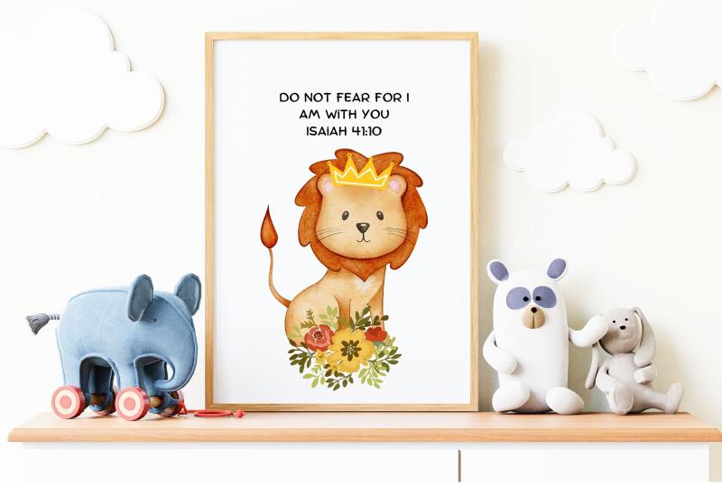 Bible Verse Wall Art - Christian Nursery Decor - Isaiah 41:10