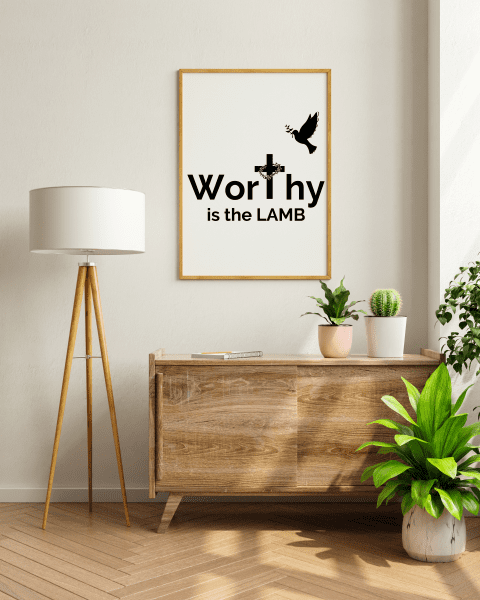 Worthy Is The Lamb Bible Verse Wall Art - Image 2