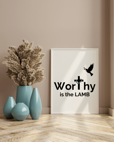 Worthy Is The Lamb Bible Verse Wall Art - Image 3