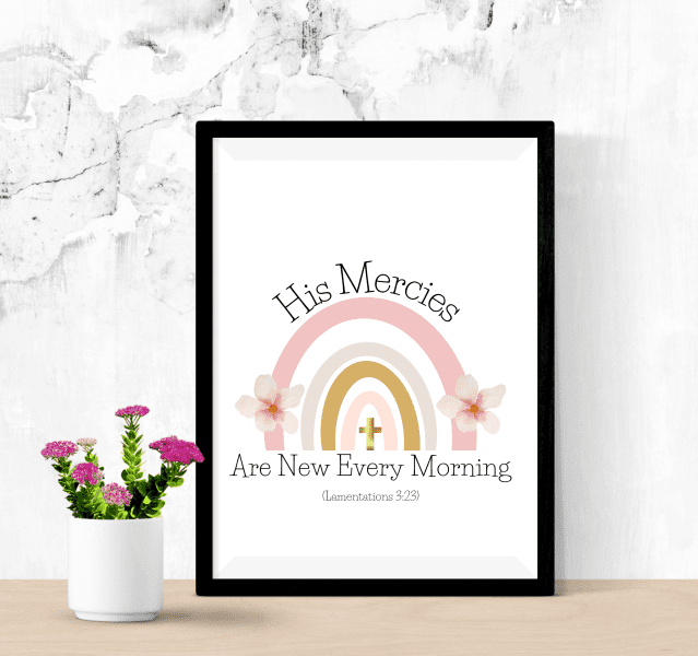 His Mercies Are New Every Morning Bible Verse Wall Art - Image 2
