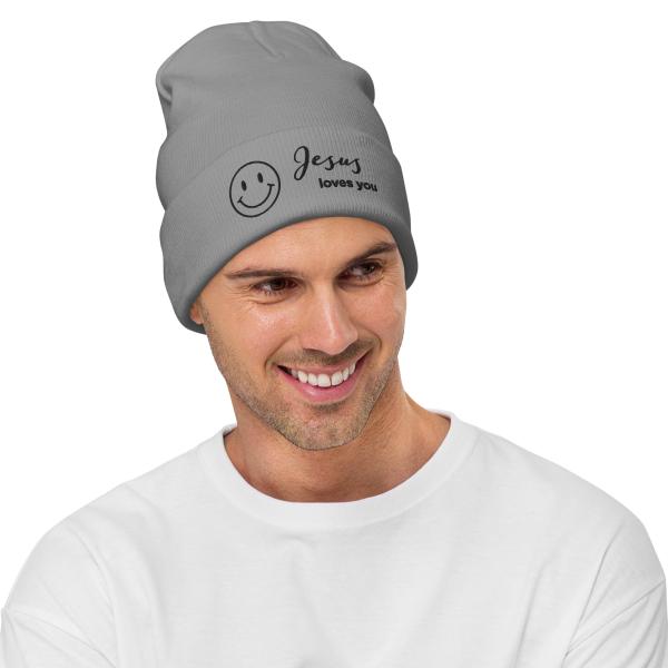Smile Jesus Loves You Embroidered Beanie - Image 9