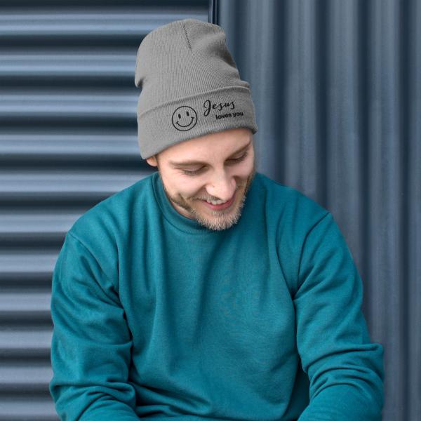 Smile Jesus Loves You Embroidered Beanie - Image 18