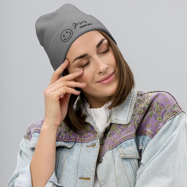 Smile Jesus Loves You Embroidered Beanie - Image 21
