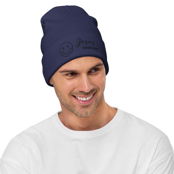 Smile Jesus Loves You Embroidered Beanie - Image 7
