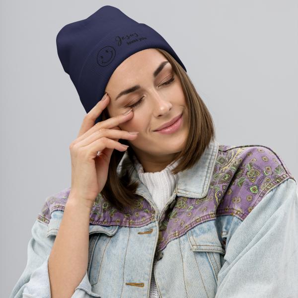 Smile Jesus Loves You Embroidered Beanie - Image 20