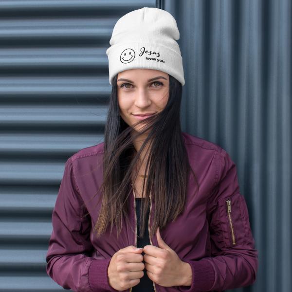 Smile Jesus Loves You Embroidered Beanie - Image 17