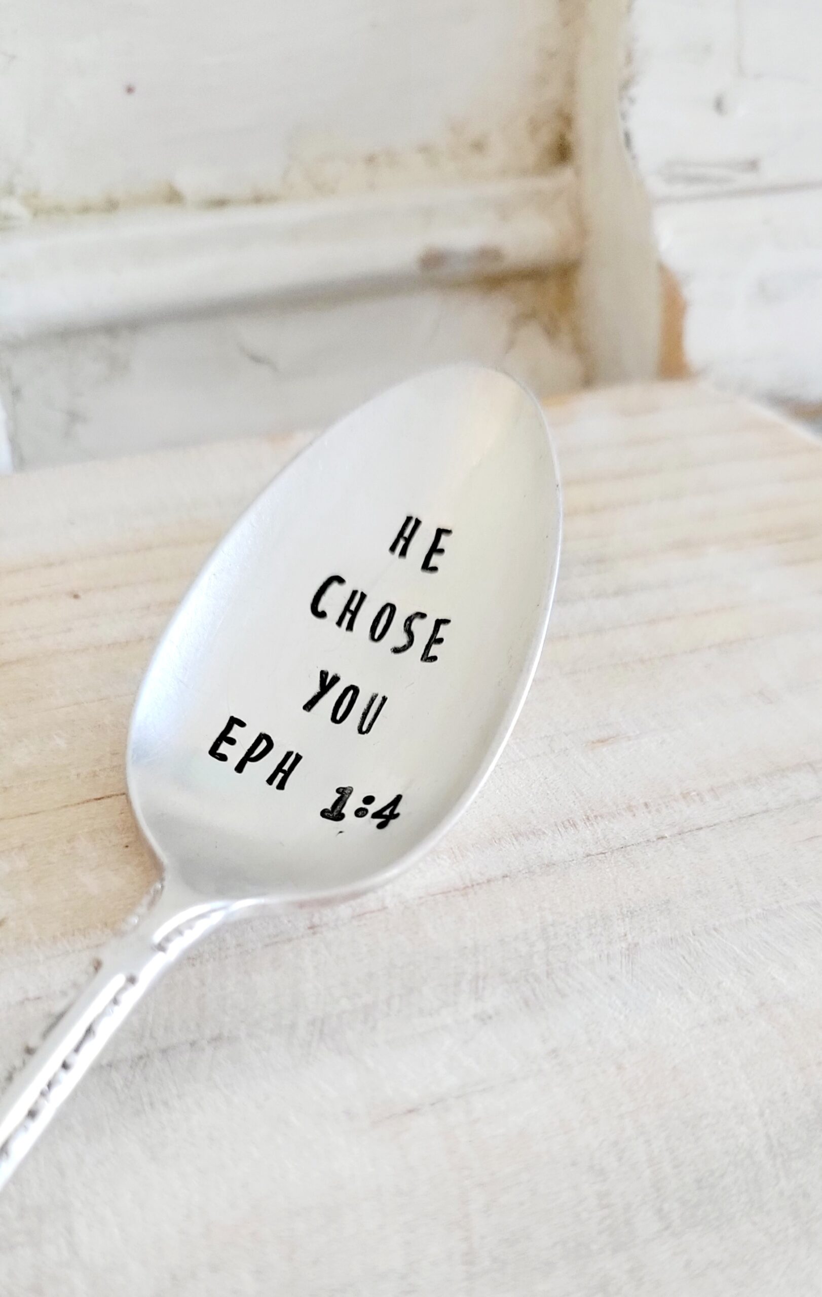 Vintage Silver Plated Teaspoon,He Chose You,faith based,christian quote,coffee gift, tea gift