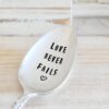 Vintage Silver Plated Spoon,love never fails,known and loved,faith based gift,christian gift