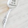 Vintage Silver Plated Spoon,The Lord is my Strength,coffee spoon,tea spoon,