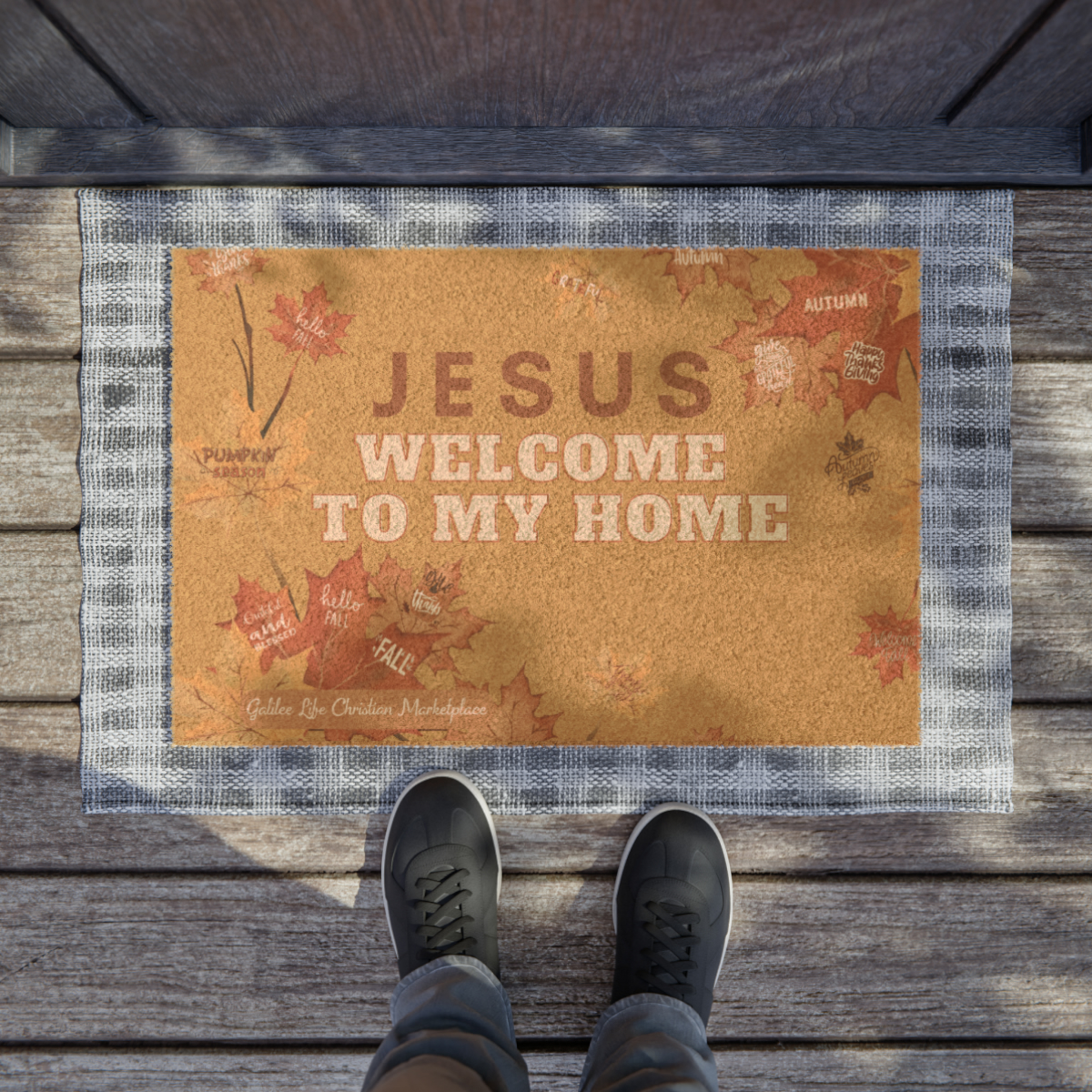 Jesus Welcome To My Home Coir Mat