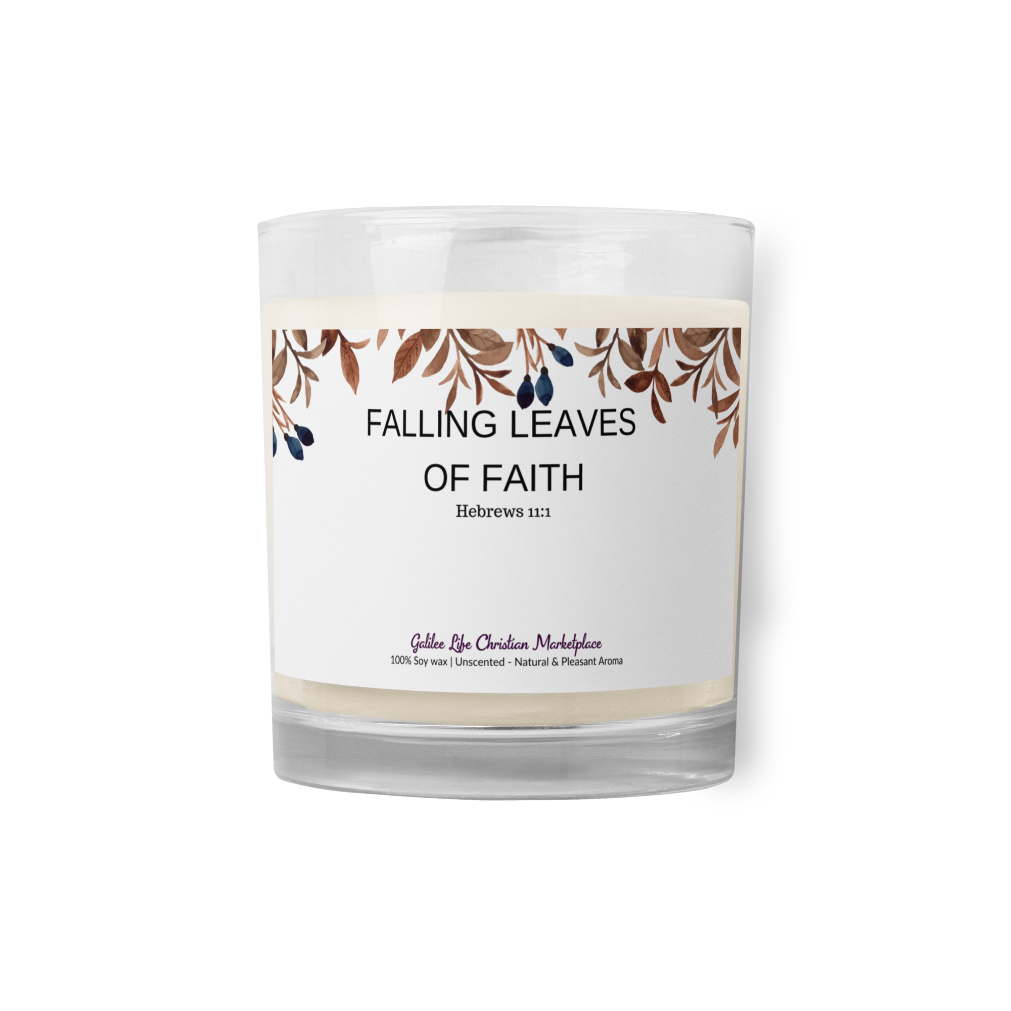 Falling Leaves of Faith Christian Candle - Image 4