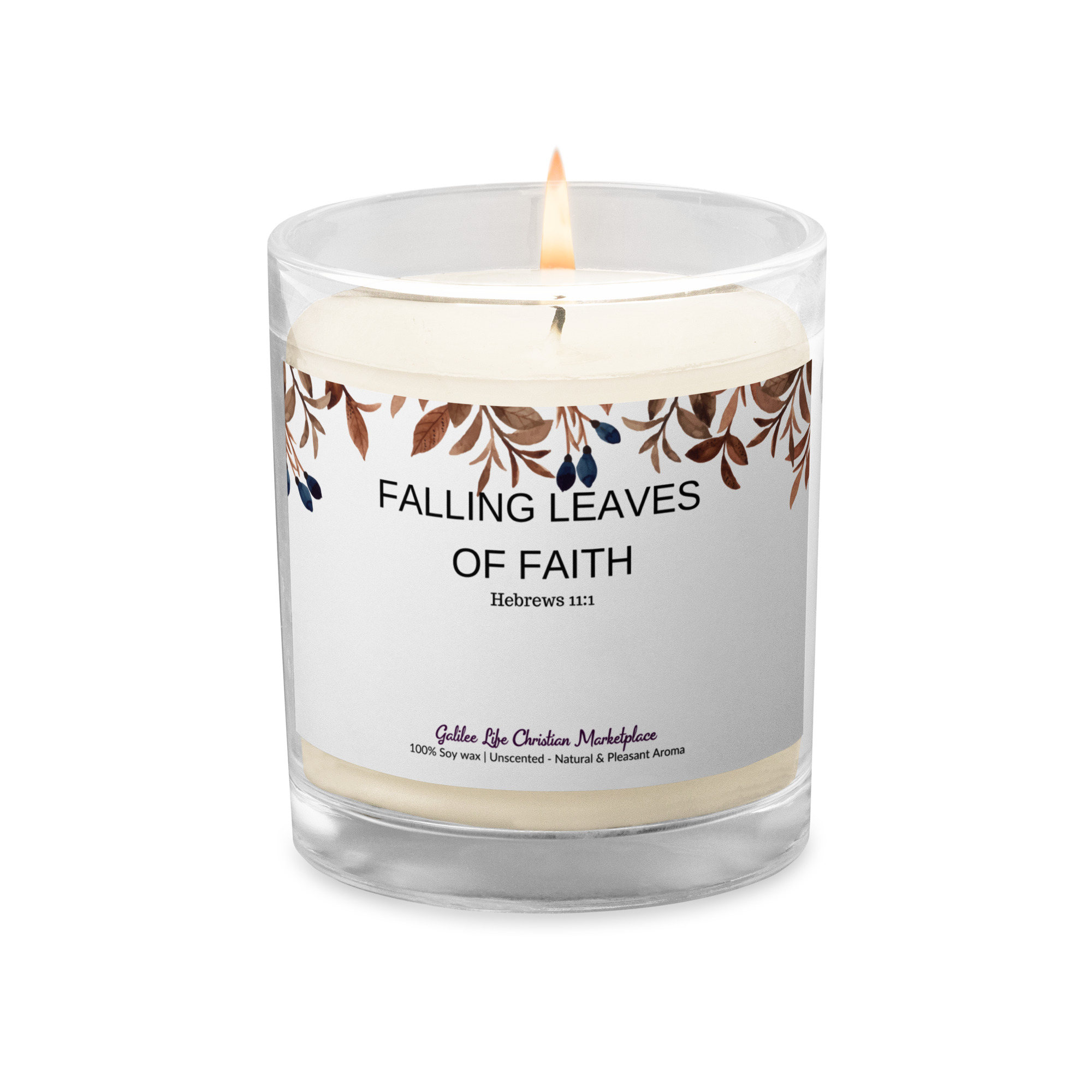 Falling Leaves of Faith Christian Candle - Image 5