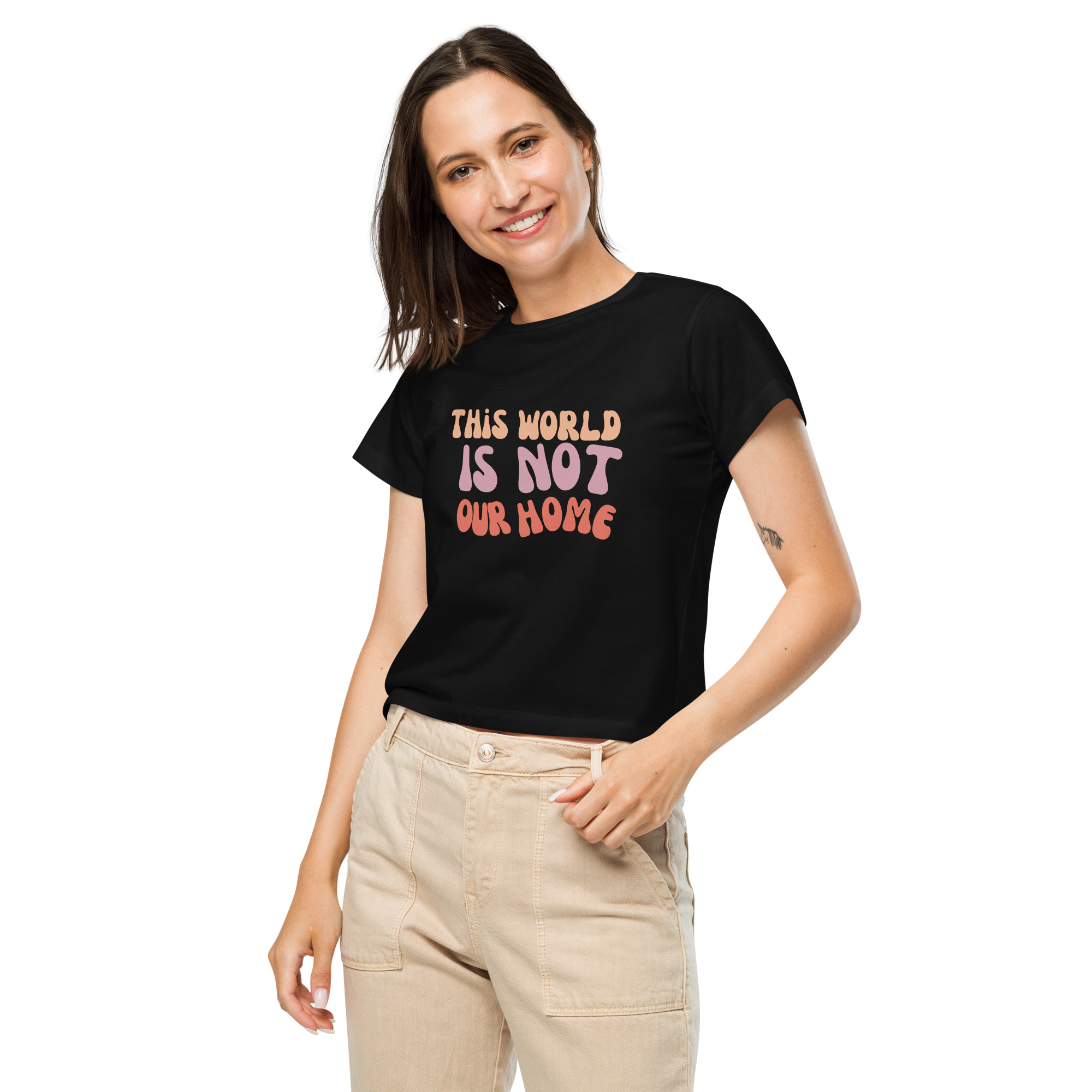 This World Is Not Our Home Women’s High-Waisted T-shirt - Image 2