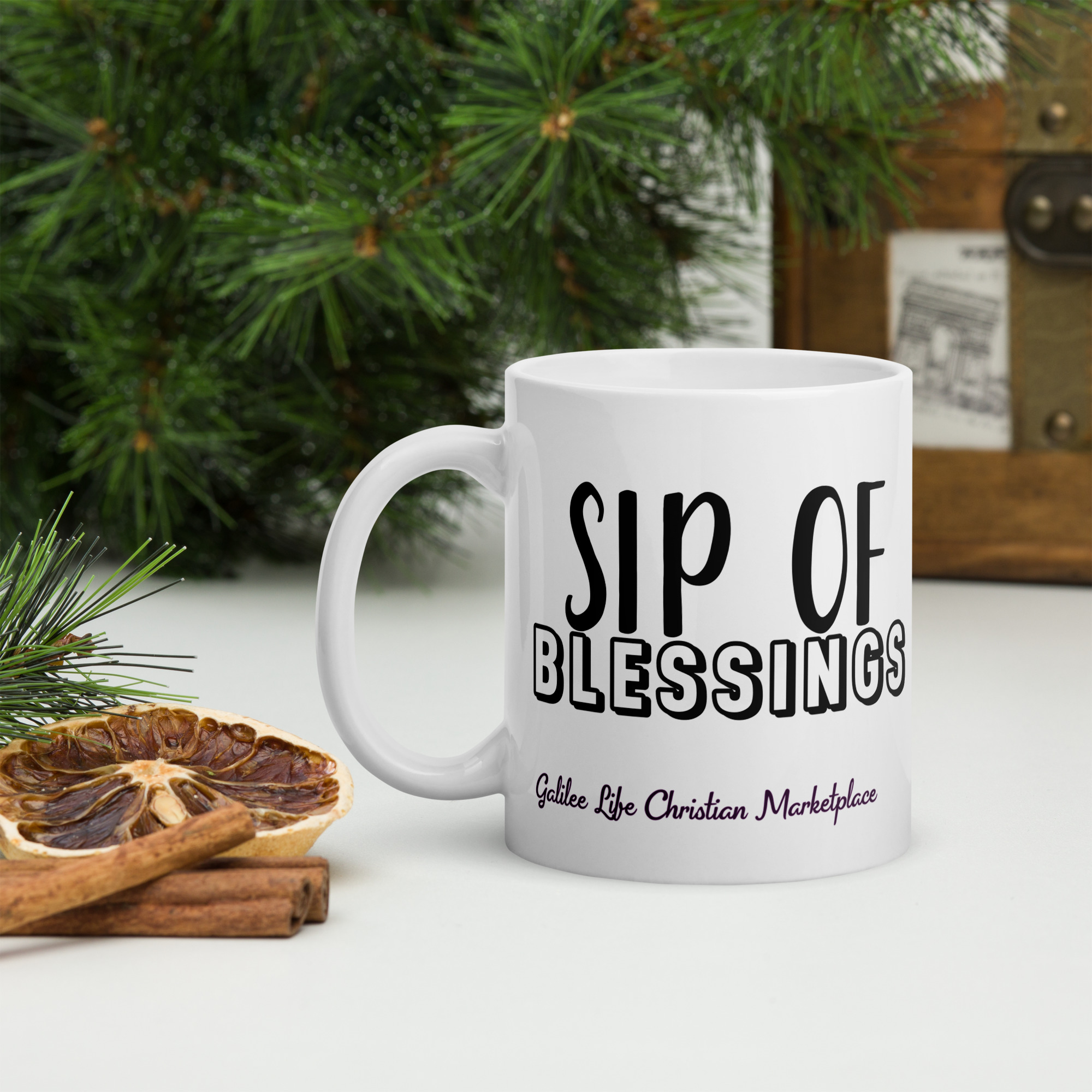 Sip of Blessings White Glossy Mug - Image 2