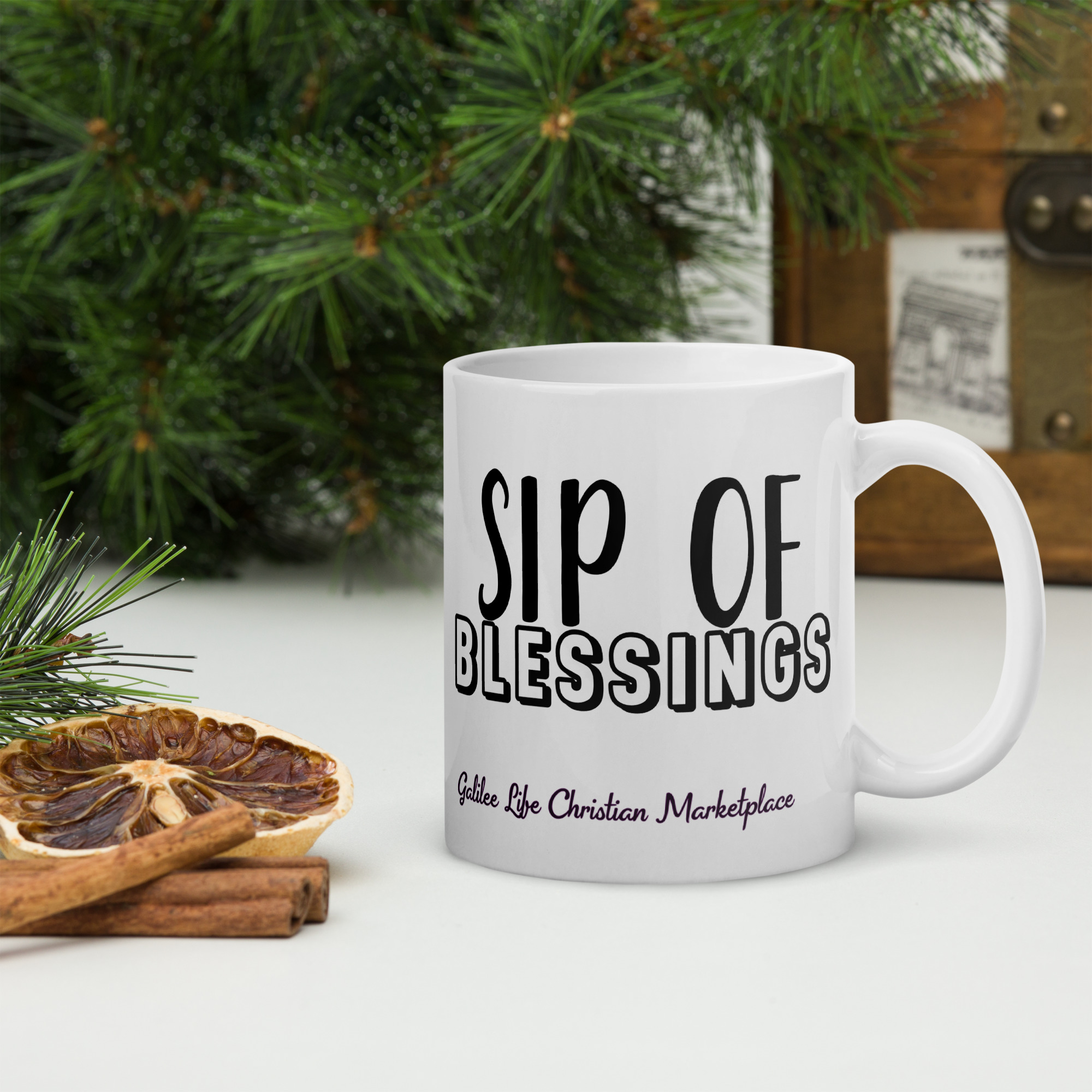 Sip of Blessings White Glossy Mug - Image 3