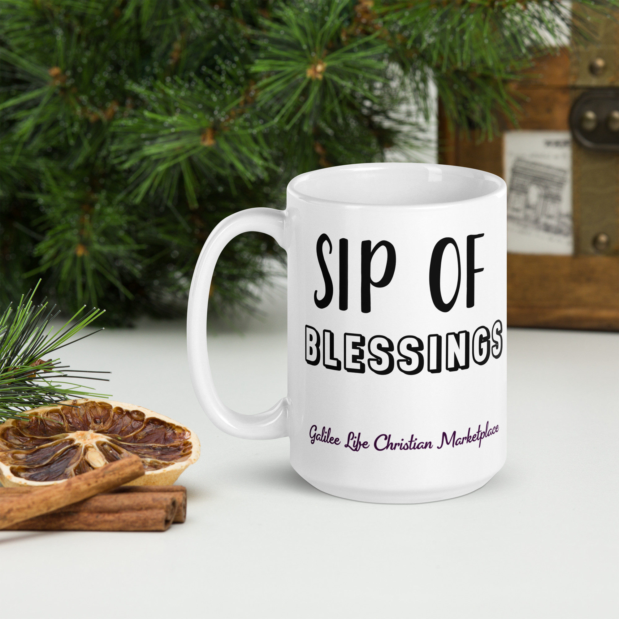 Sip of Blessings White Glossy Mug - Image 5