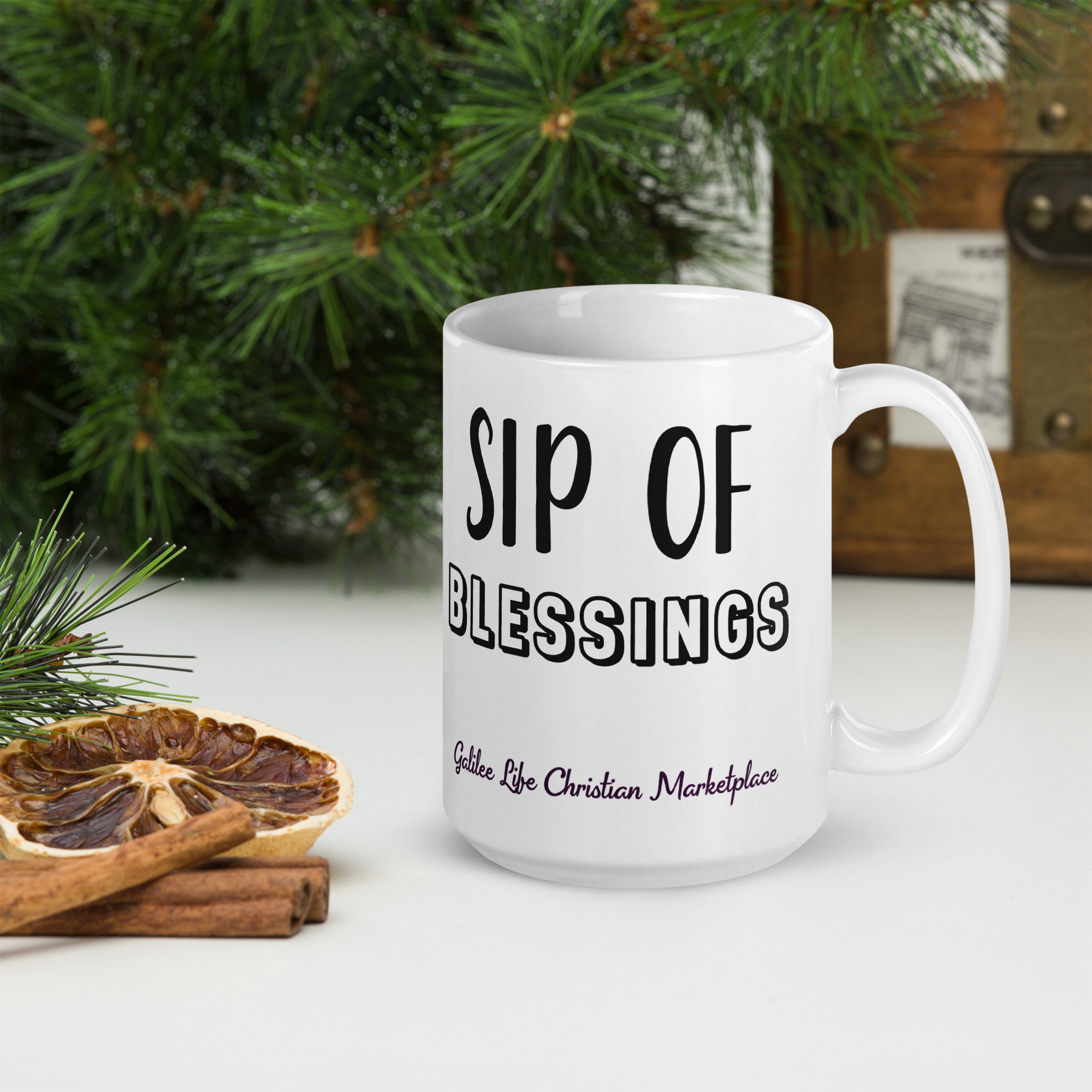 Sip of Blessings White Glossy Mug
