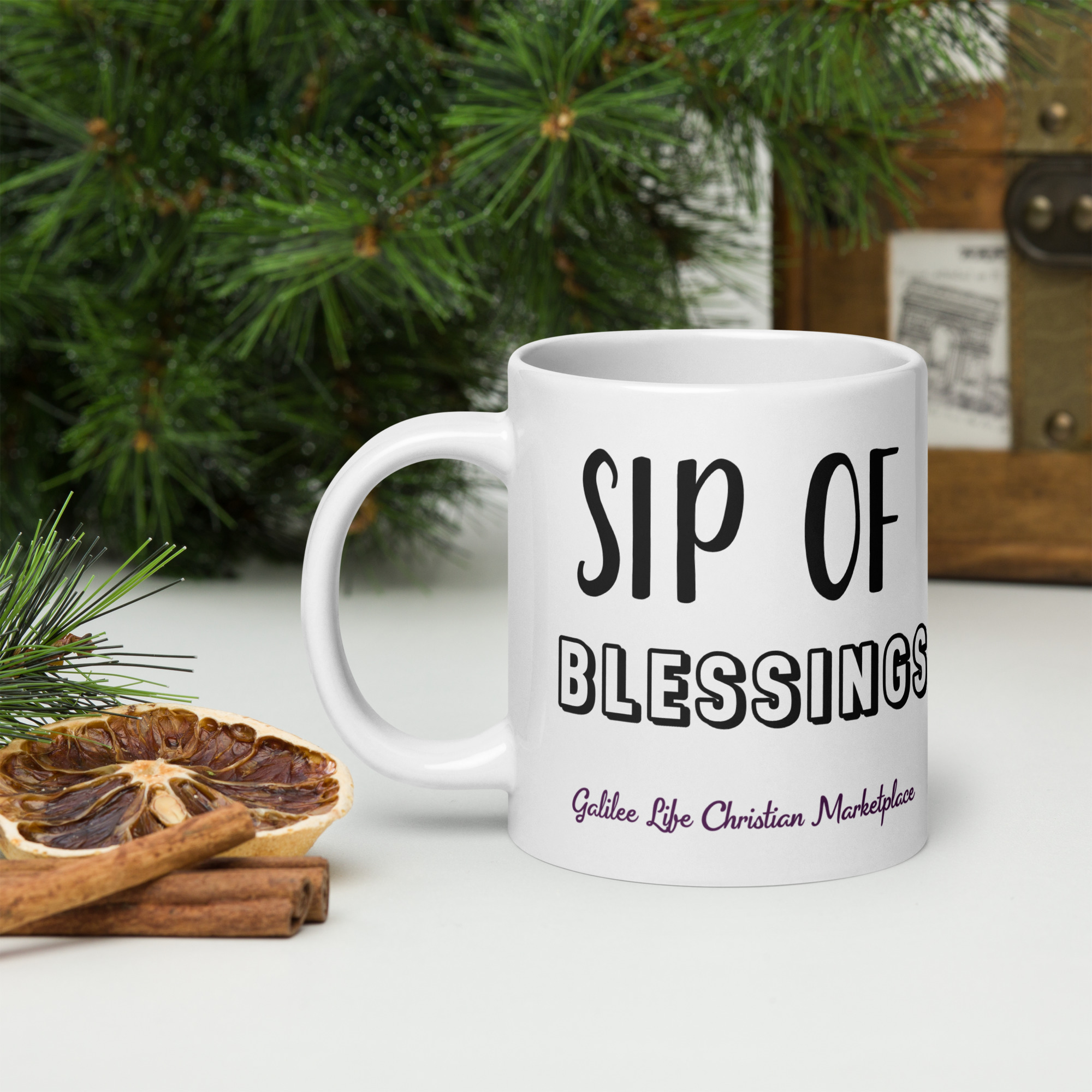 Sip of Blessings White Glossy Mug - Image 7
