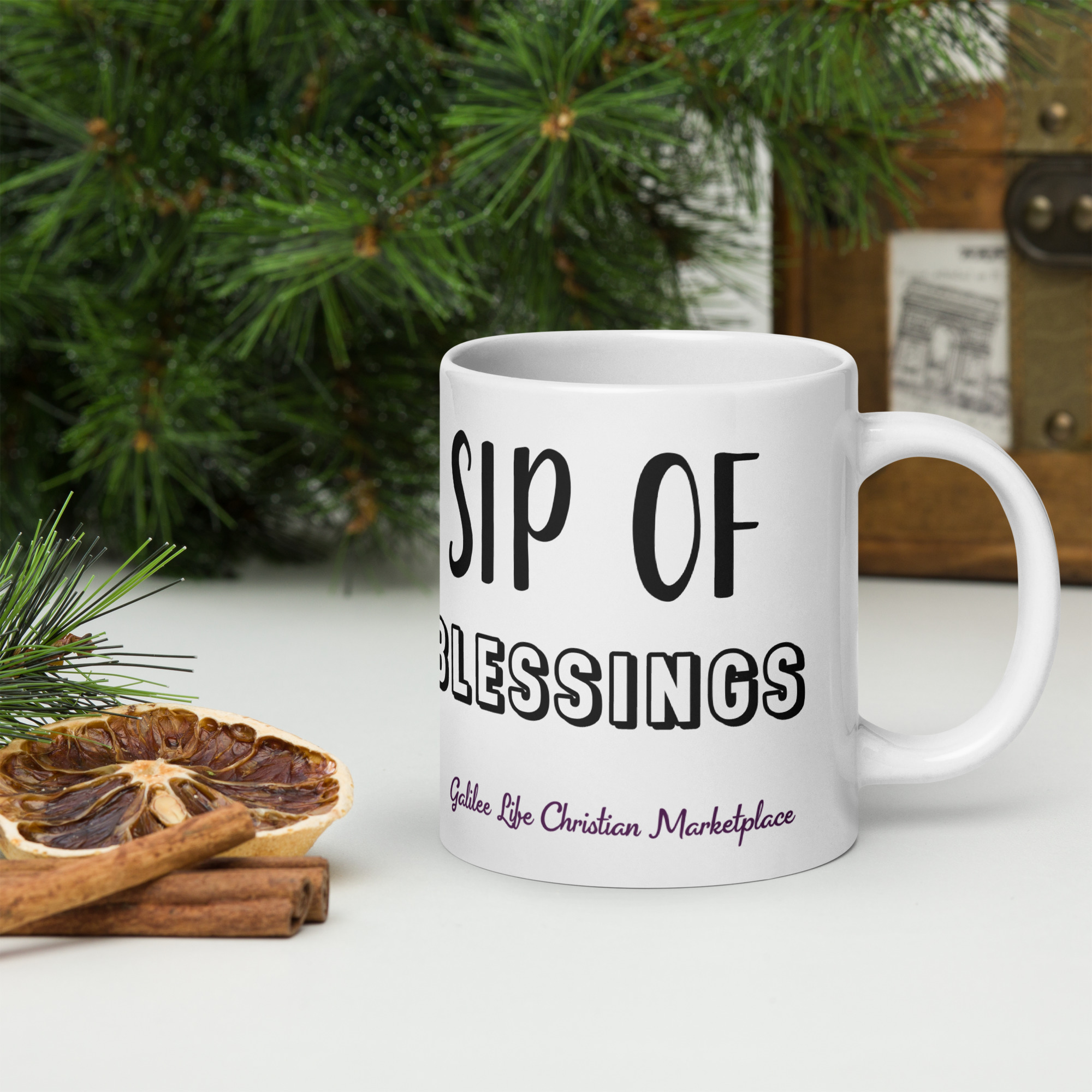 Sip of Blessings White Glossy Mug - Image 8
