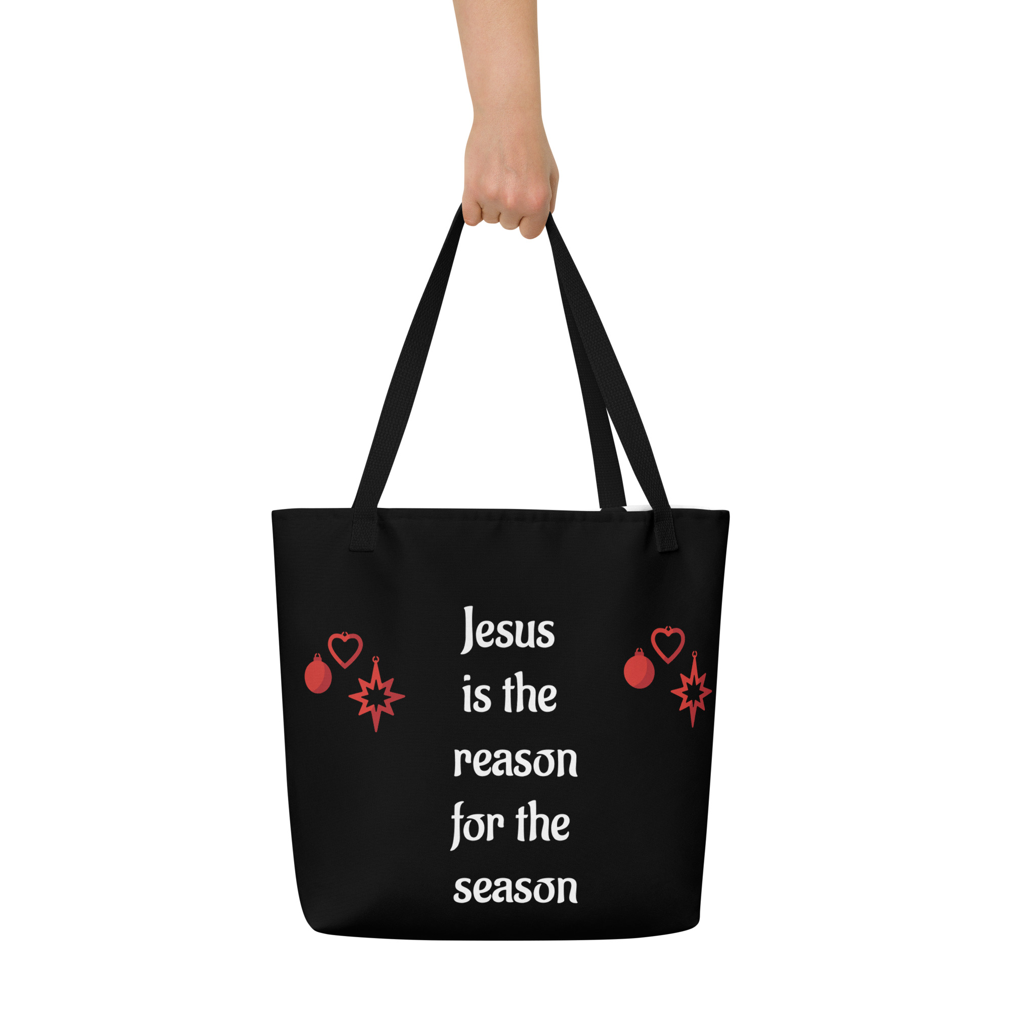 Jesus is the Reason for the Season Large Tote Bag - Image 9