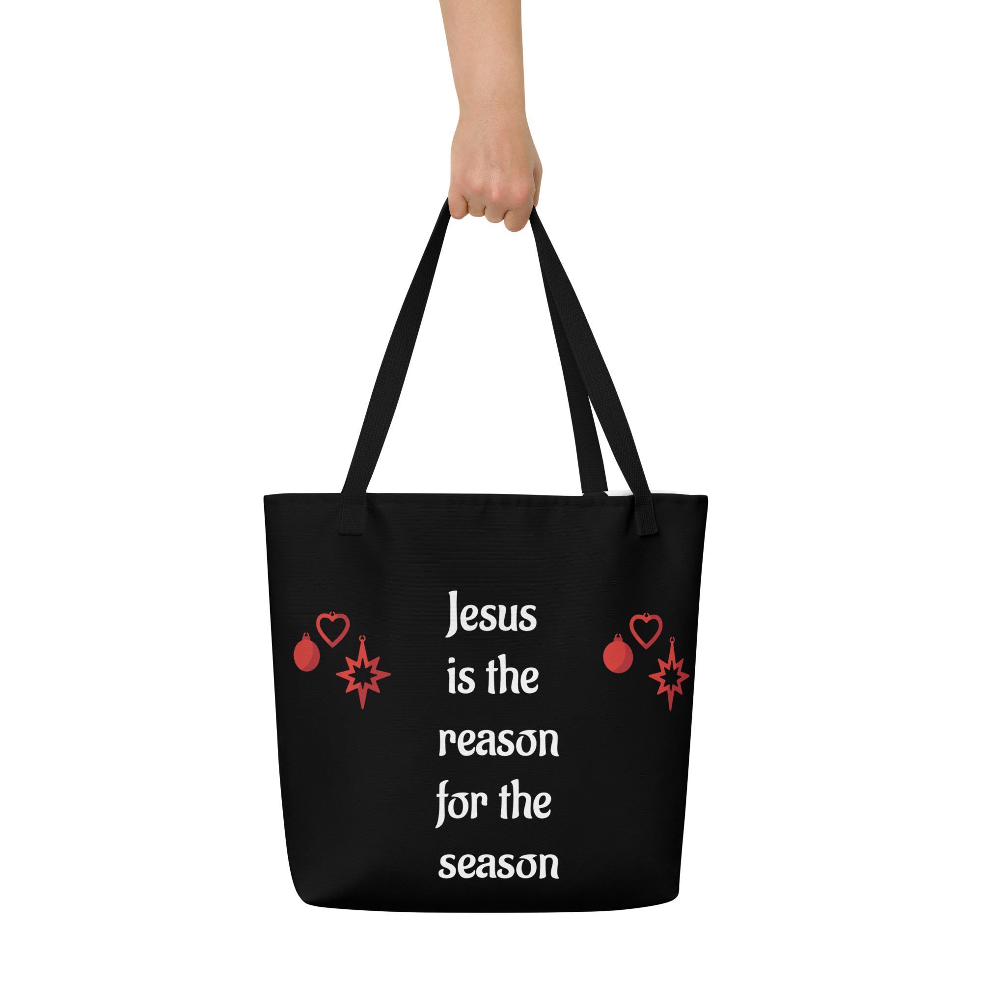Jesus is the Reason for the Season Large Tote Bag - Image 8