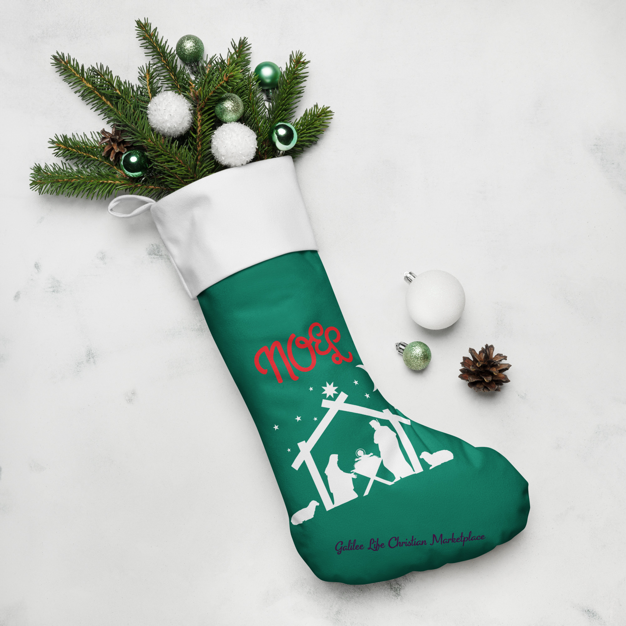 Nativity Noel Christmas Stocking