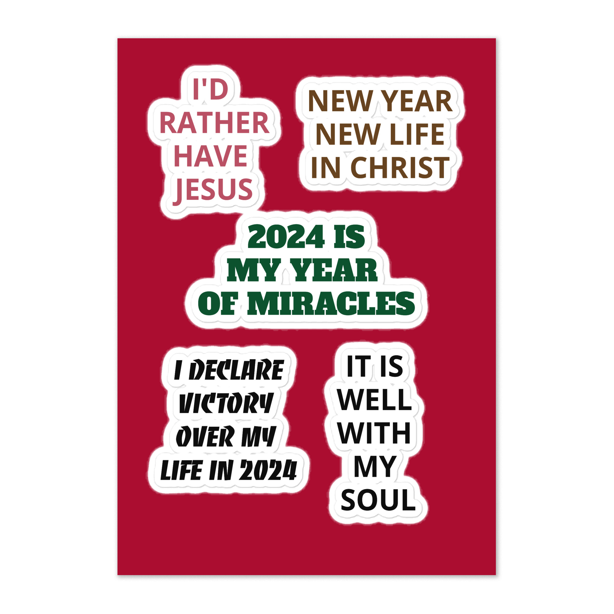 2024 Declarations Christian Sticker Sheet - Image 4