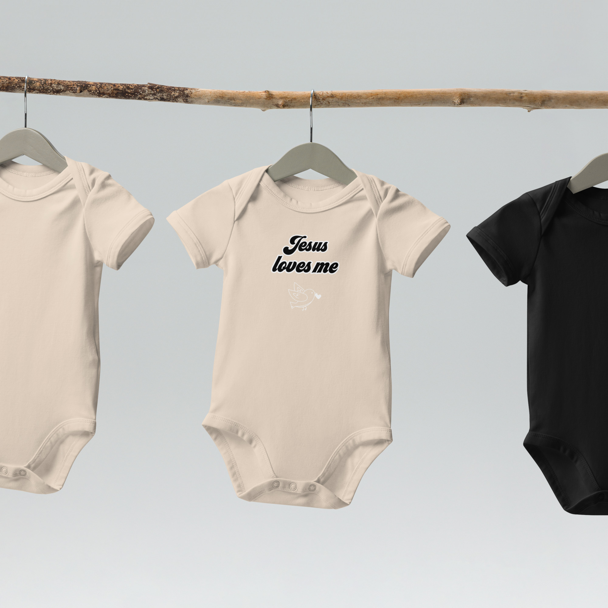 Jesus Loves Me Organic Cotton Baby Bodysuit - Image 9