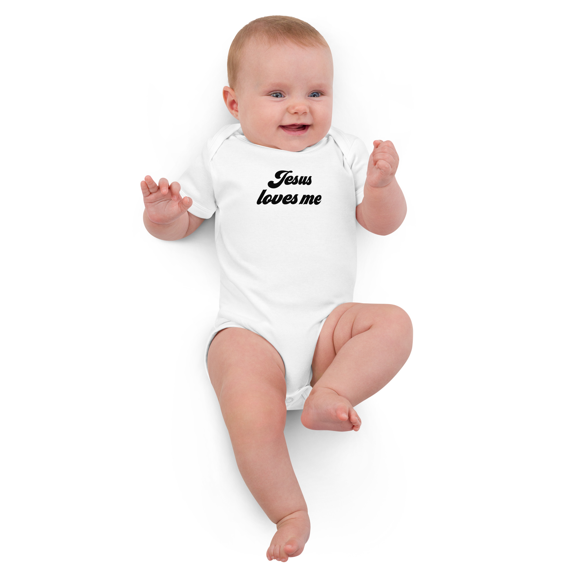 Jesus Loves Me Organic Cotton Baby Bodysuit - Image 7