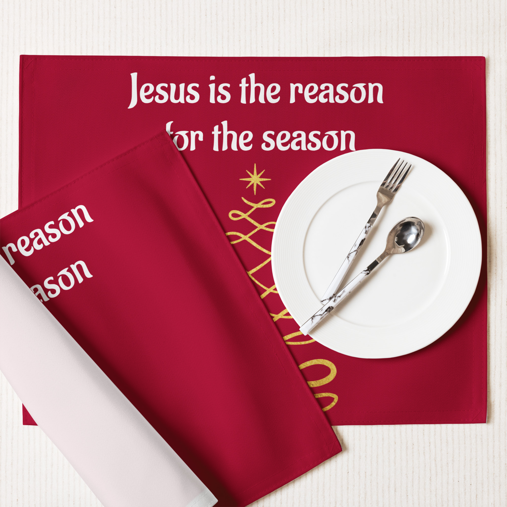 Jesus Is The Reason For The Season Table Placemat Set Of 4 - Image 4