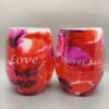 HANDMADE Stemless Wine Glasses Set - Love Never Fails