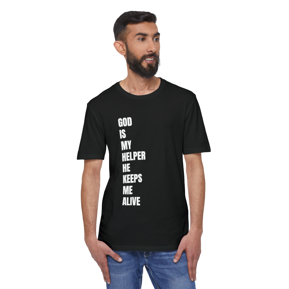 The Lord Is My Helper Eco-Friendly Unisex Tee - Image 15