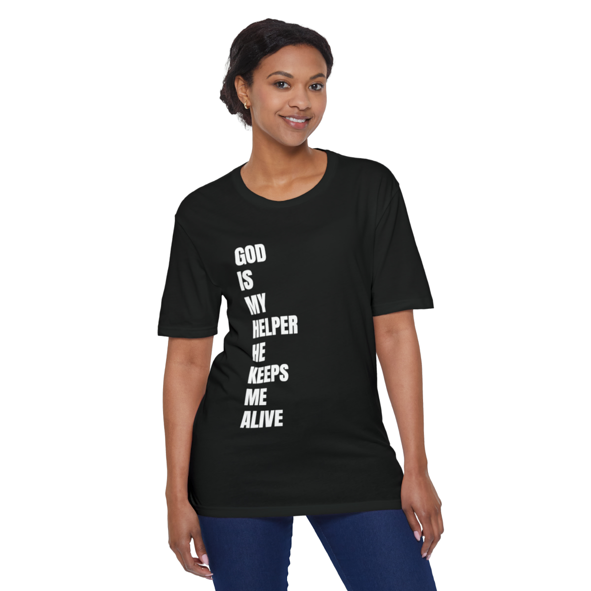 The Lord Is My Helper Eco-Friendly Unisex Tee - Image 17