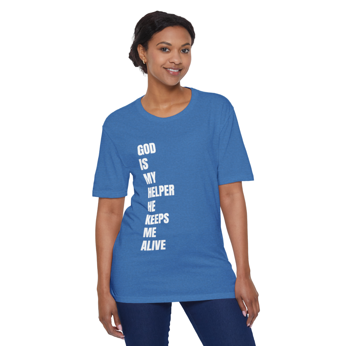 The Lord Is My Helper Eco-Friendly Unisex Tee - Image 23