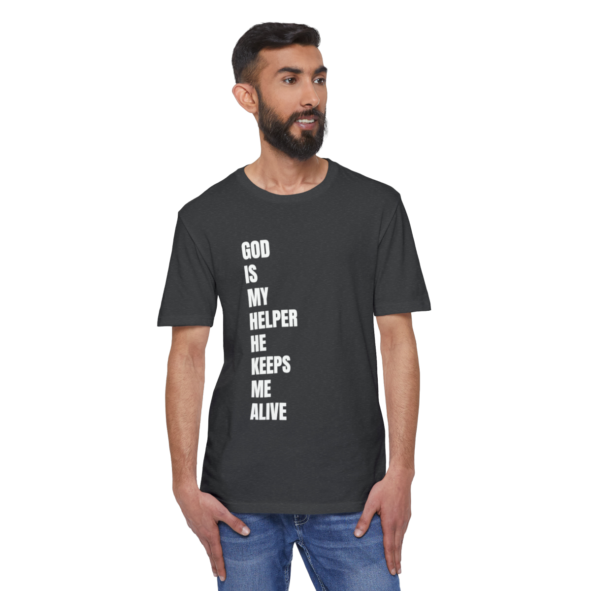 The Lord Is My Helper Eco-Friendly Unisex Tee - Image 33