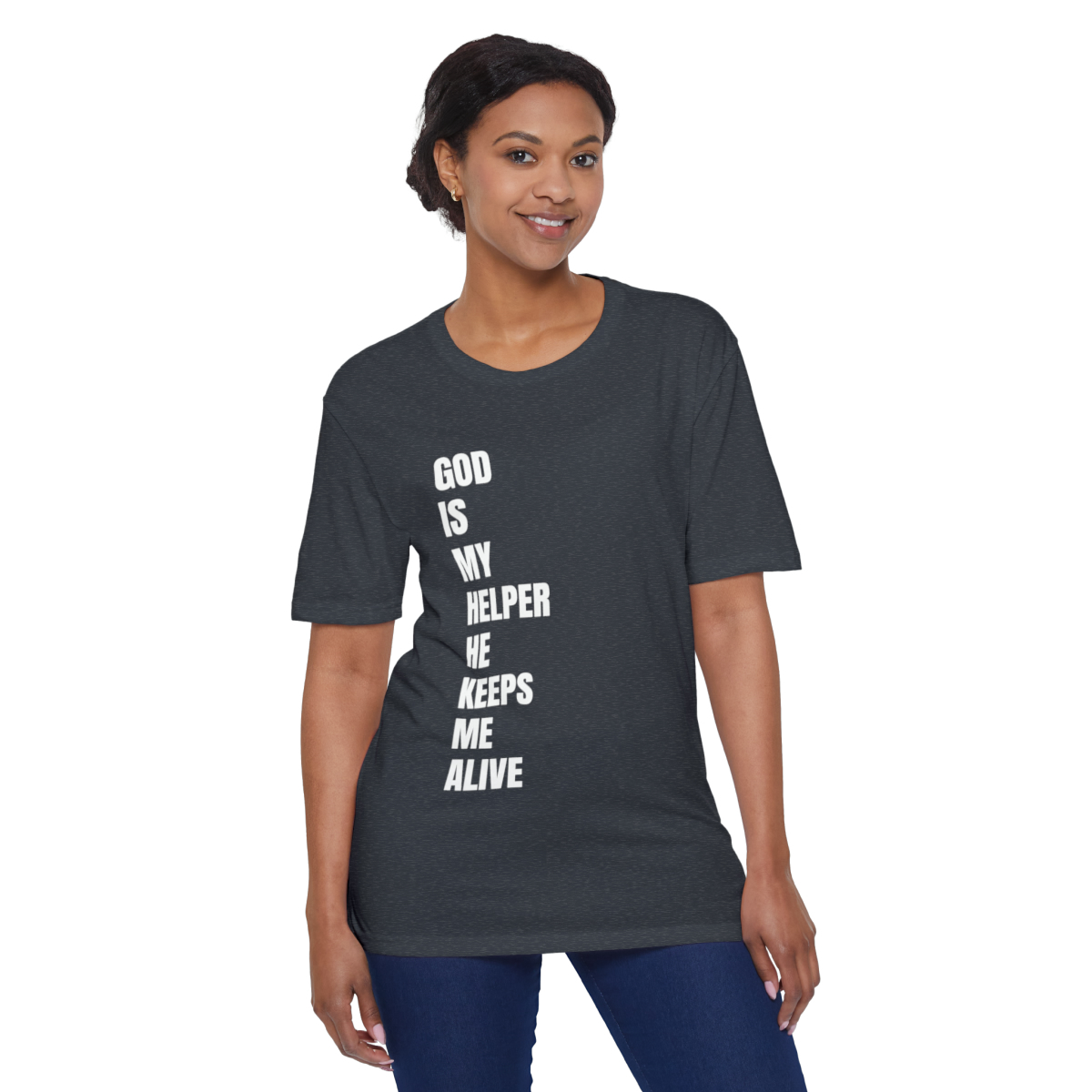The Lord Is My Helper Eco-Friendly Unisex Tee - Image 29