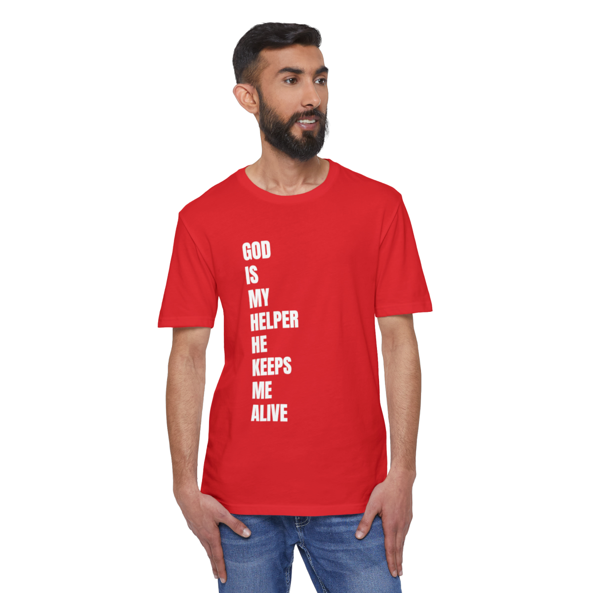 The Lord Is My Helper Eco-Friendly Unisex Tee - Image 39