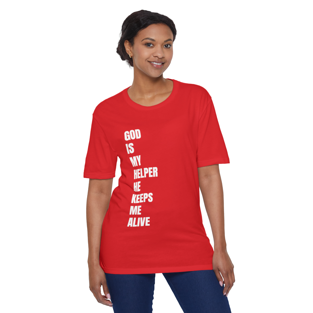 The Lord Is My Helper Eco-Friendly Unisex Tee - Image 41