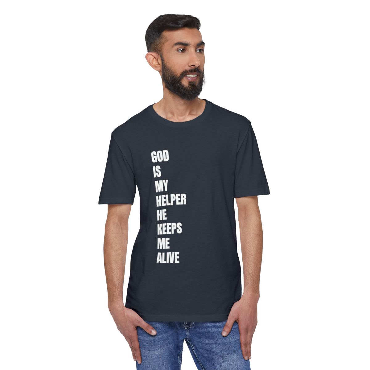 The Lord Is My Helper Eco-Friendly Unisex Tee - Image 3