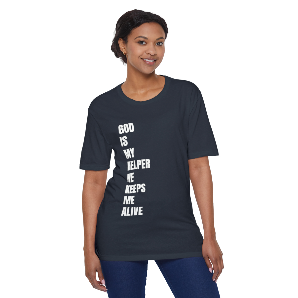The Lord Is My Helper Eco-Friendly Unisex Tee - Image 5
