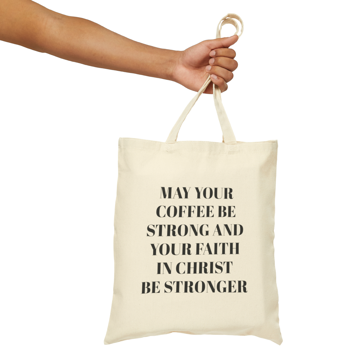 May Your Coffee Be Strong Cotton Canvas Tote Bag - Image 6