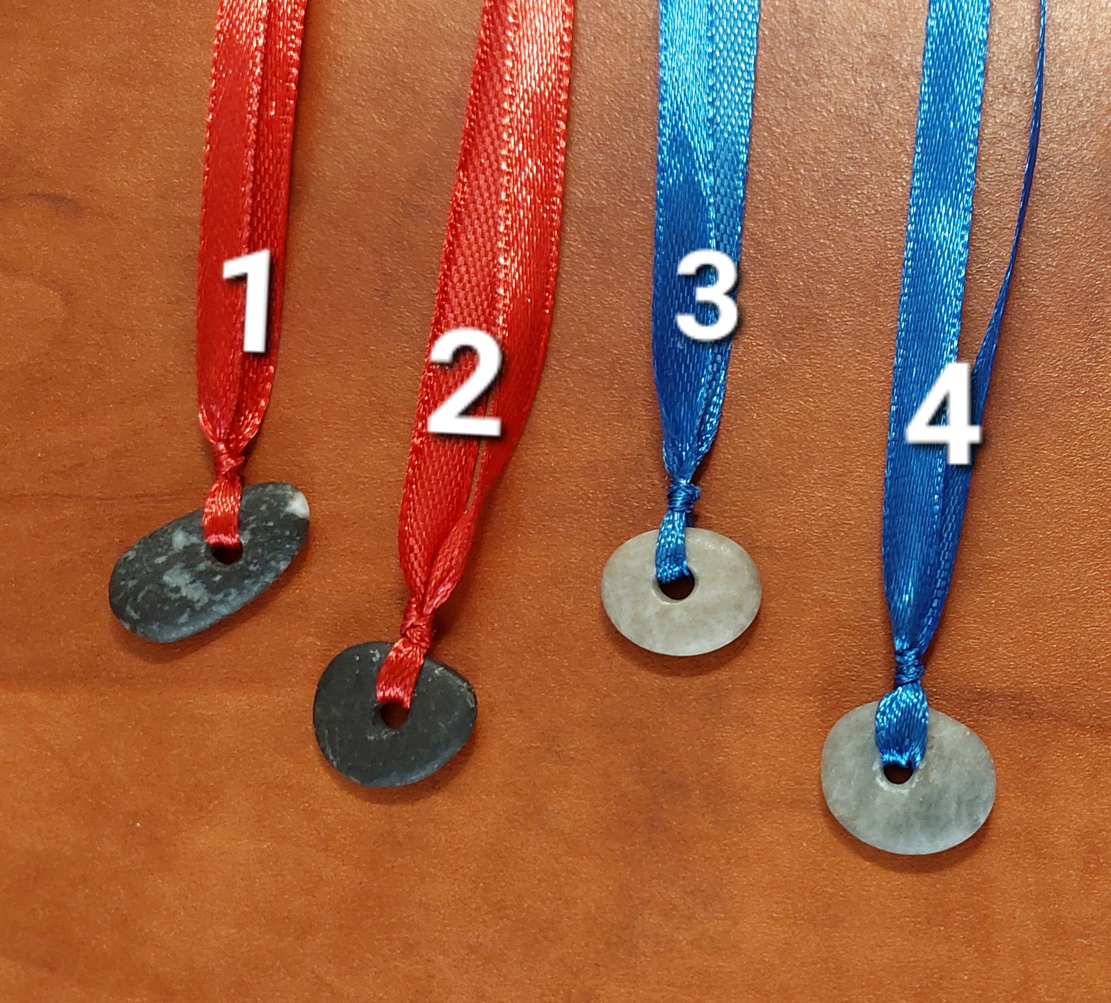 Pebble bookmark with colorful silk satin ribbon - Image 8