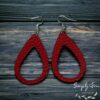 Red Open Teardrop Earrings