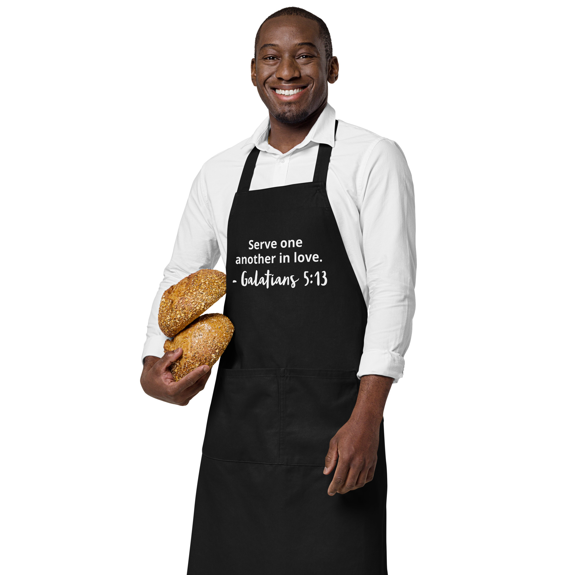 Serve One Another In Love Christian Organic Cotton Apron - Image 4
